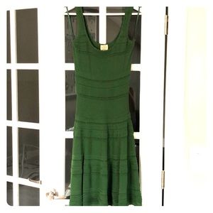 Green fitted mini dress